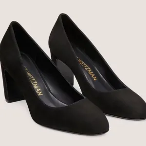 Stuart Weitzman Vida 75 mm Suede pump block heel