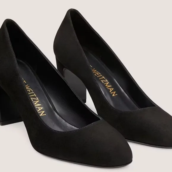 Stuart Weitzman Vida 75 mm Suede pump block heel