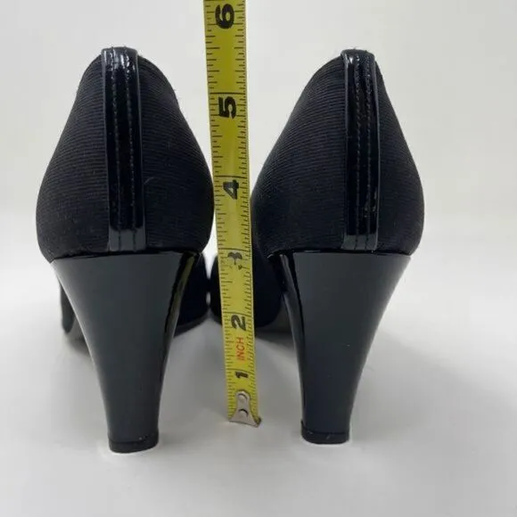 Stuart Weitzman Women's Peep Toe Pumps Slip On Heels Black Size 7.5M