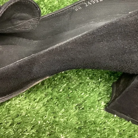 Stuart Weizmann Black Suede Block Heels 7M