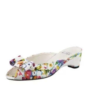 Stuart Weitzman Women's Candy Floral Linen Slip-On Sandal Size 9