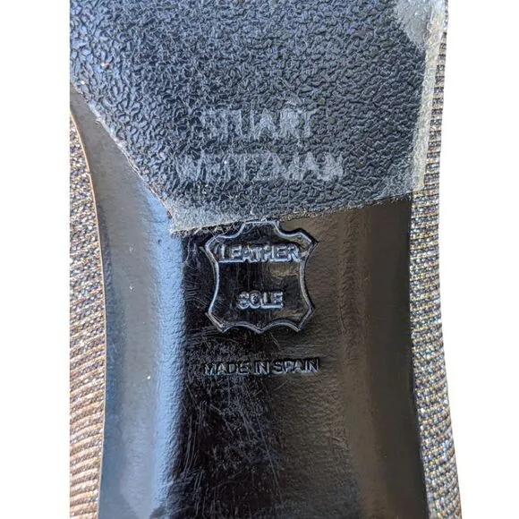 Stuart Weitzman Silver Glitter Accent Pumps Size 7