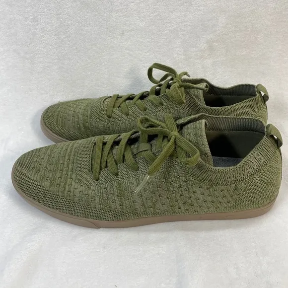 SUAVS Zilker Knit Sneakers Olive Green Lightweight Lace Up Shoes Sz 11