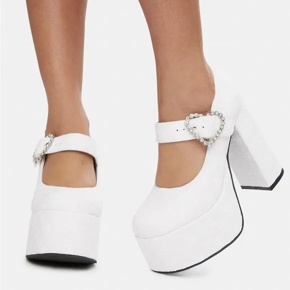 SUGAR THRILLZ I'LL BE UR JULIET EYELET MARY JANES White Size 6
