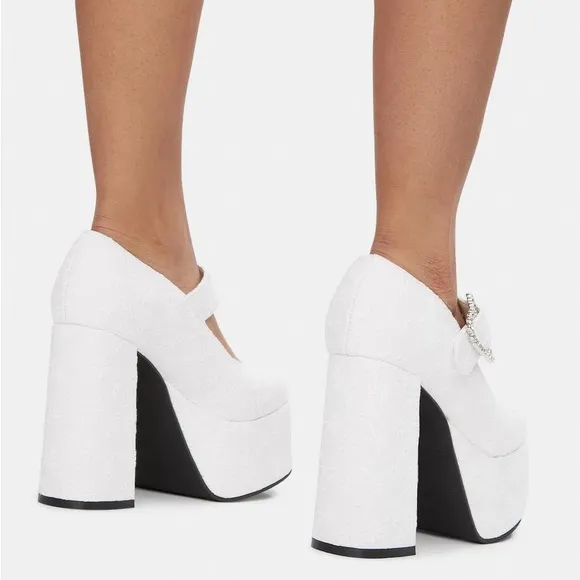 SUGAR THRILLZ I'LL BE UR JULIET EYELET MARY JANES White Size 6