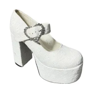 SUGAR THRILLZ I'LL BE UR JULIET EYELET MARY JANES White Size 6