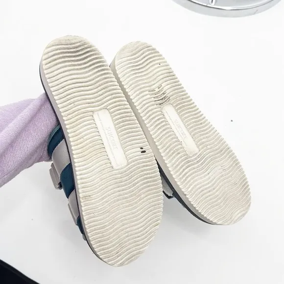 Suicoke Moto-Cab Slide Sandal White Blue Womens Size 7 36