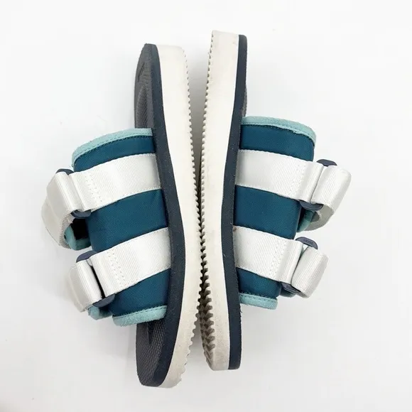 Suicoke Moto-Cab Slide Sandal White Blue Womens Size 7 36
