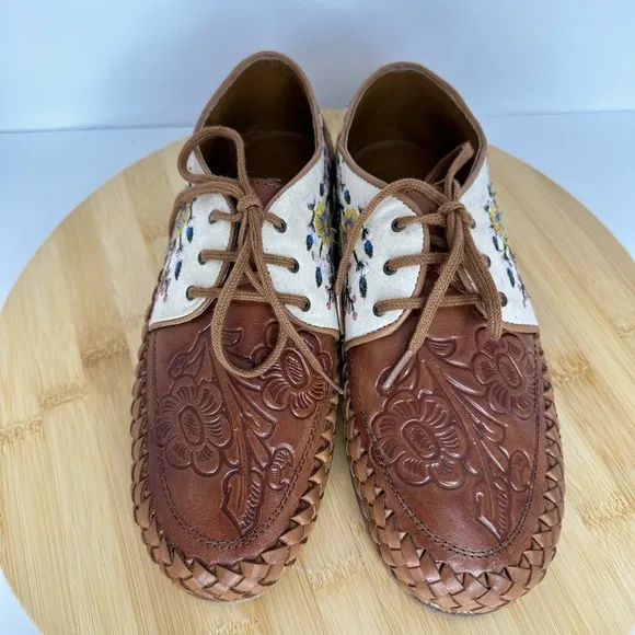 Sundance Catalog Laidback London Leather Coriander Oxfords Size US 7 $188
