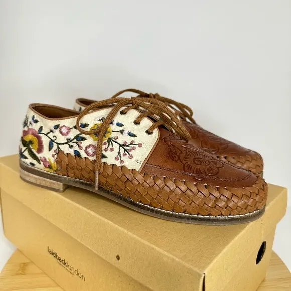 Sundance Catalog Laidback London Leather Coriander Oxfords Size US 7 $188