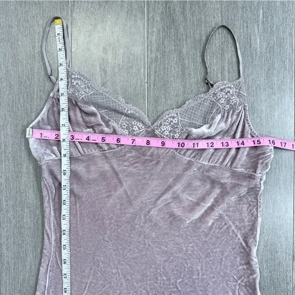 SUNGLUO Mulberry Silk Crushed Velvet &amp; Lace Slip Nightgown Chemise Size M Medium
