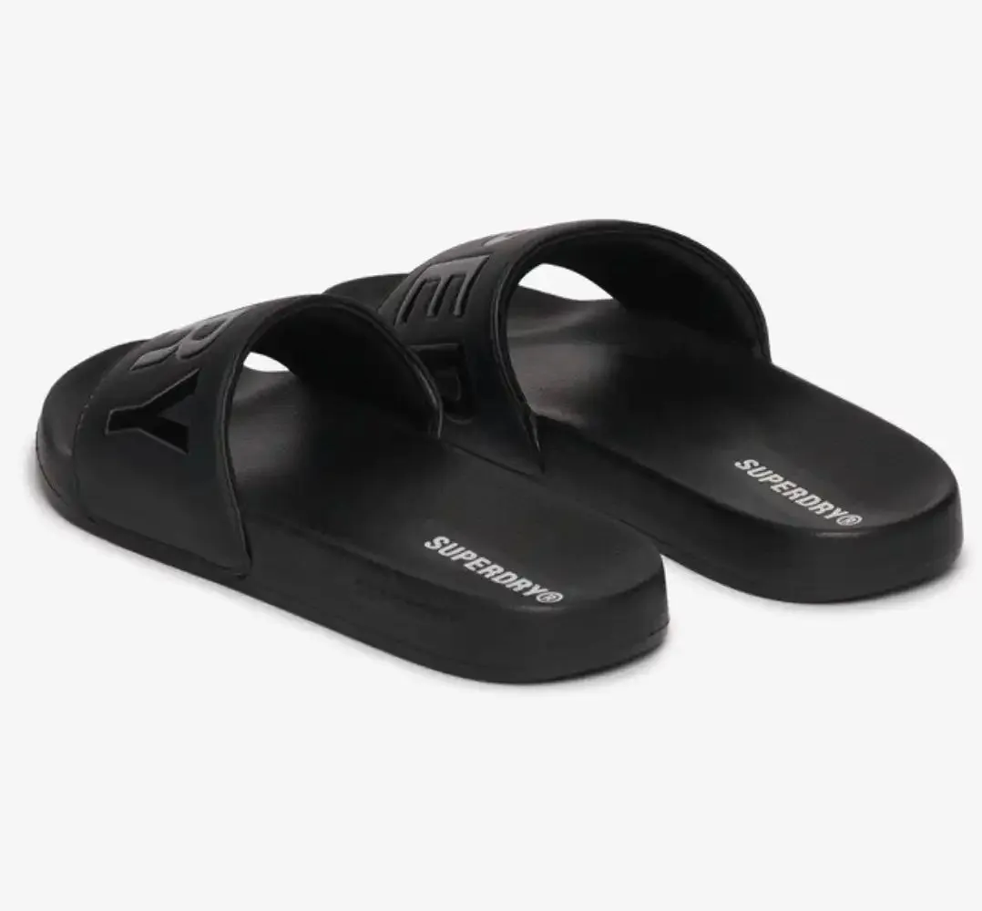 Superdry Mens Core Pool Slides Black