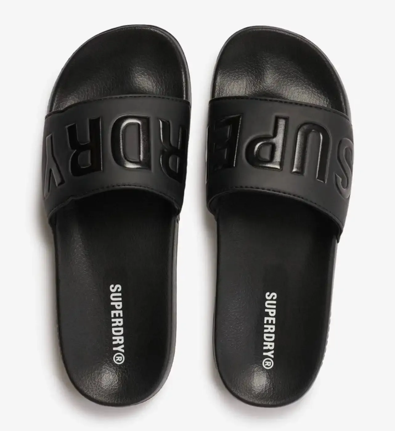 Superdry Mens Core Pool Slides Black