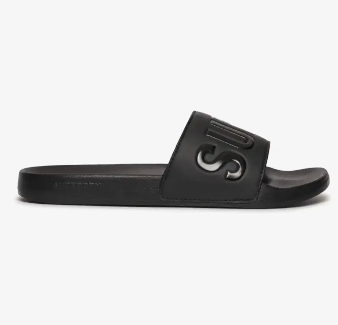 Superdry Mens Core Pool Slides Black