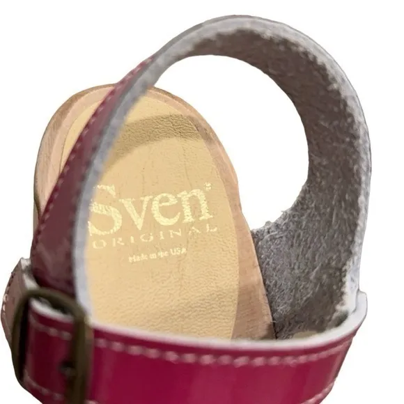 Sven Original‎ Swedish Patent hot Pink Girls Side Slit Sandals Clogs