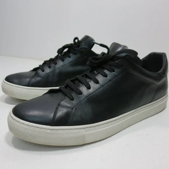 Svensson Leather Classic Low Black White Hand Made Men's Comfort Oxfords Sz 44