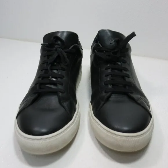 Svensson Leather Classic Low Black White Hand Made Men's Comfort Oxfords Sz 44