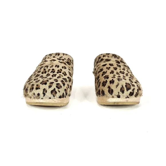 Swedish Hasbeens Husband Cheetah Clogs