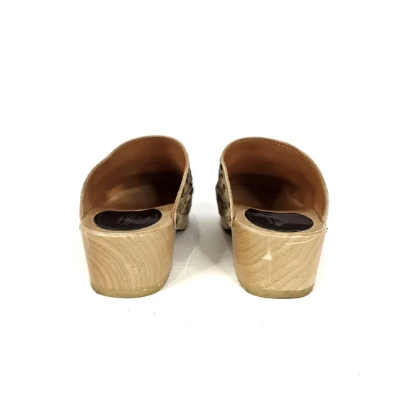Swedish Hasbeens Husband Cheetah Clogs