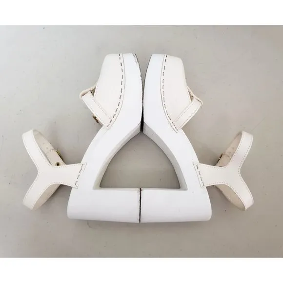 Swedish Hasbeens Retro Sky High Clogs White