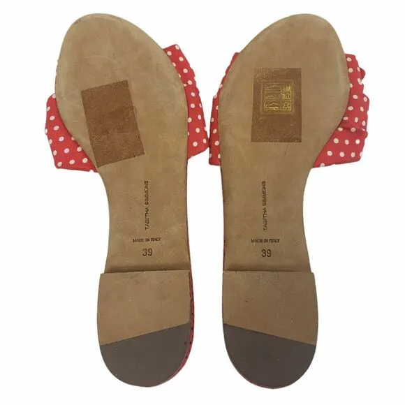 Tabitha Simmons Cleo Sandal Size 8 US / 39 EUR Red Polka Dot Slides
