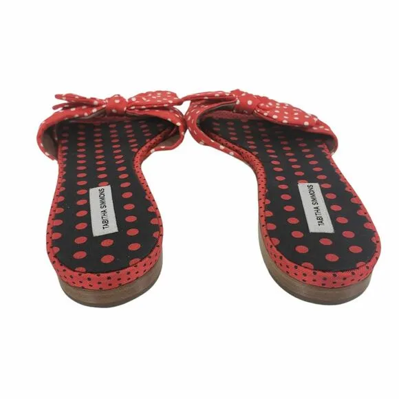 Tabitha Simmons Cleo Sandal Size 8 US / 39 EUR Red Polka Dot Slides