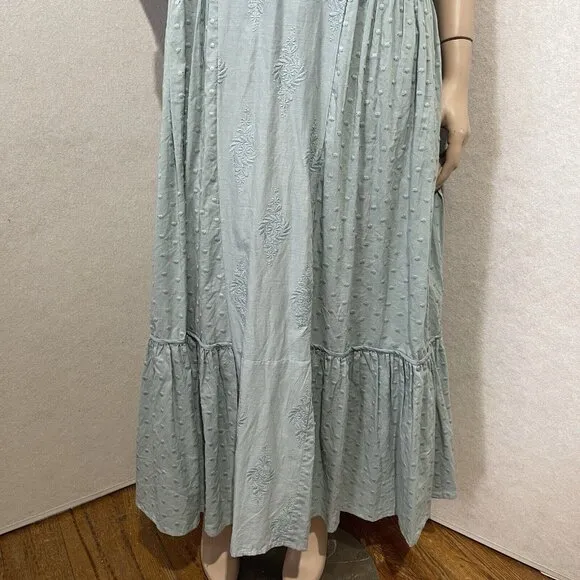 Talisman maxi Slip Dress Size S oversized, boho, floral, race back Tiered