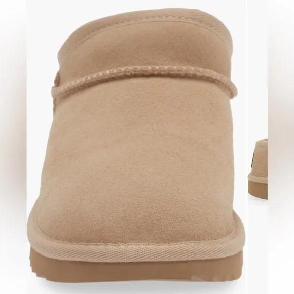 Tan Suede Slip-On Clogs