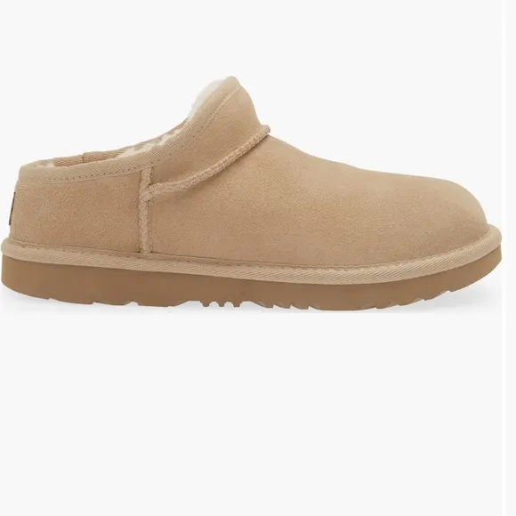 Tan Suede Slip-On Clogs