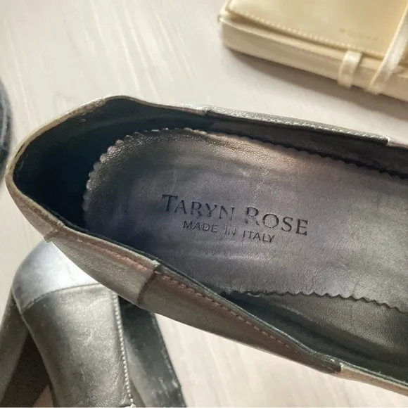 Taryn Rose Classic Grey Silver Women’s Open-Toe Heels