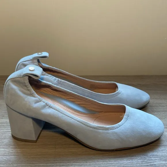 Taryn Rose savannah suede leather pump moostone blue 10