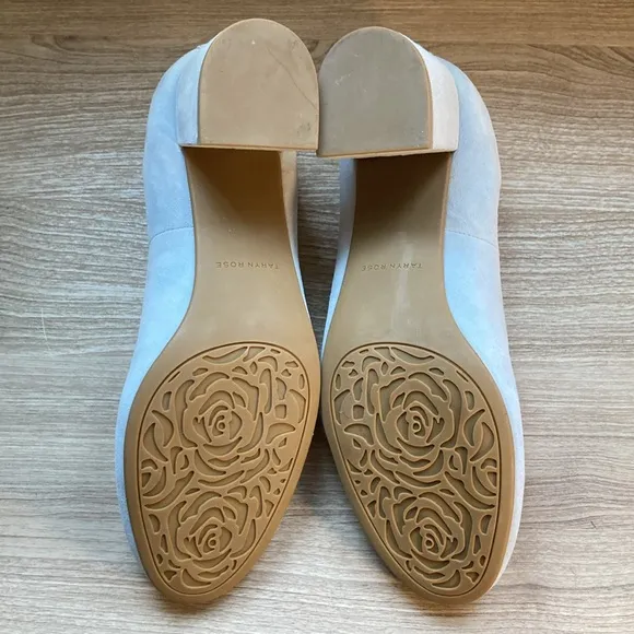 Taryn Rose savannah suede leather pump moostone blue 10