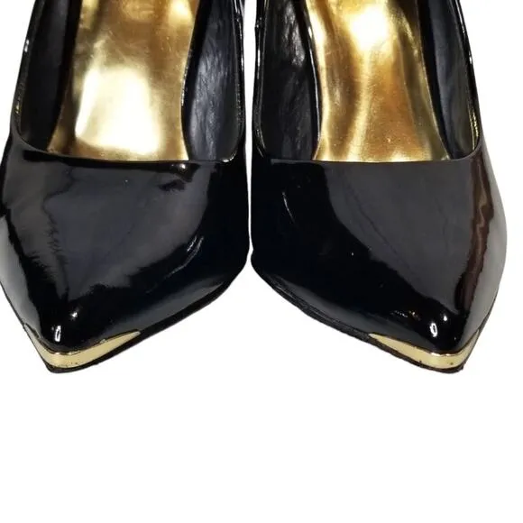 Ted Baker London 7.5 US or EU 38 Black Patent Leather Stiletto Heels