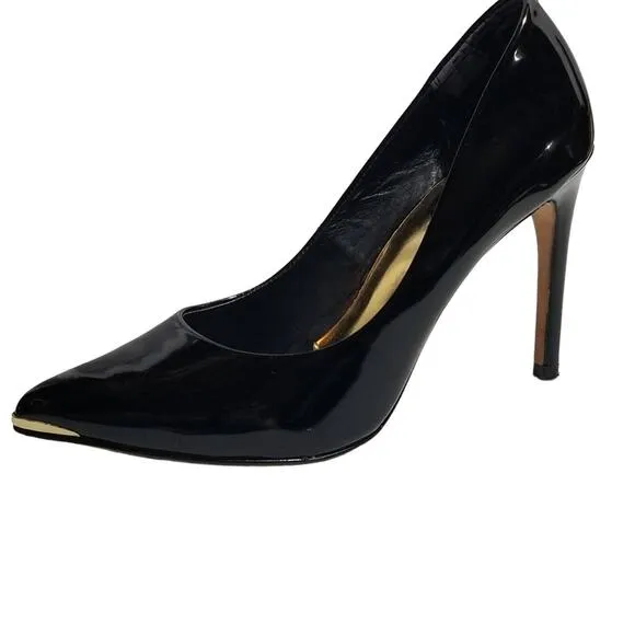 Ted Baker London 7.5 US or EU 38 Black Patent Leather Stiletto Heels