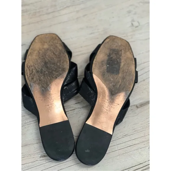 Ted Baker Zelania Croc-Embossed Leather Slides size 39.5