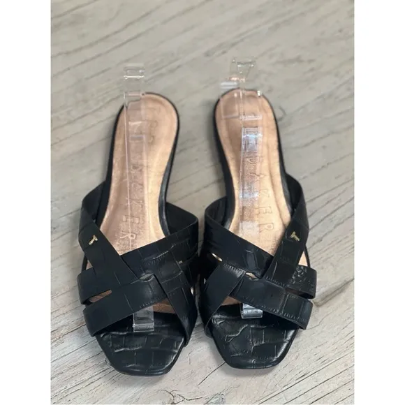 Ted Baker Zelania Croc-Embossed Leather Slides size 39.5