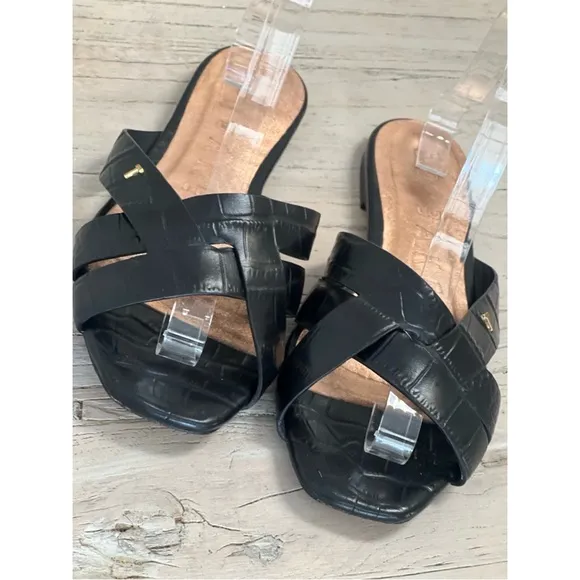 Ted Baker Zelania Croc-Embossed Leather Slides size 39.5
