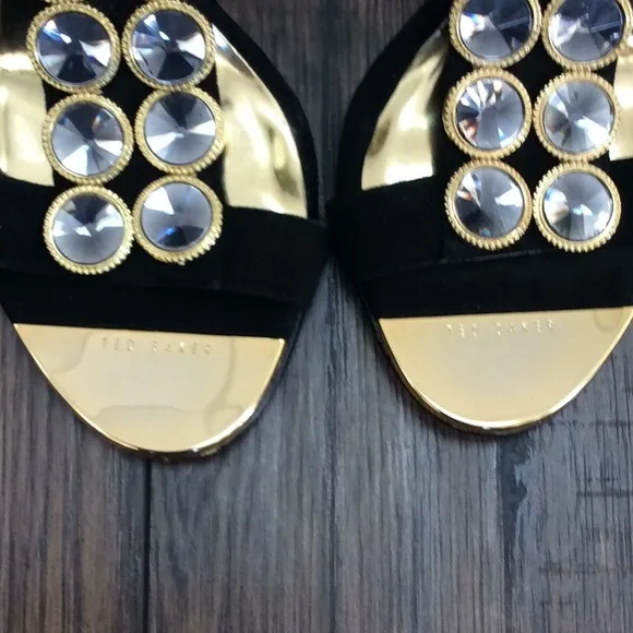 Ted BakerZlamin Crystal-Embellished T-Strap Heels