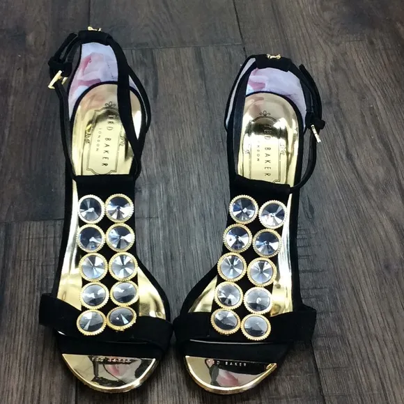 Ted BakerZlamin Crystal-Embellished T-Strap Heels
