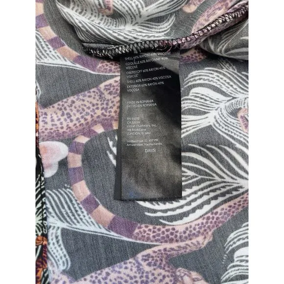 Temperley London x Anthropologie Maxi Slip Dress Size 8 Tropical Black Print
