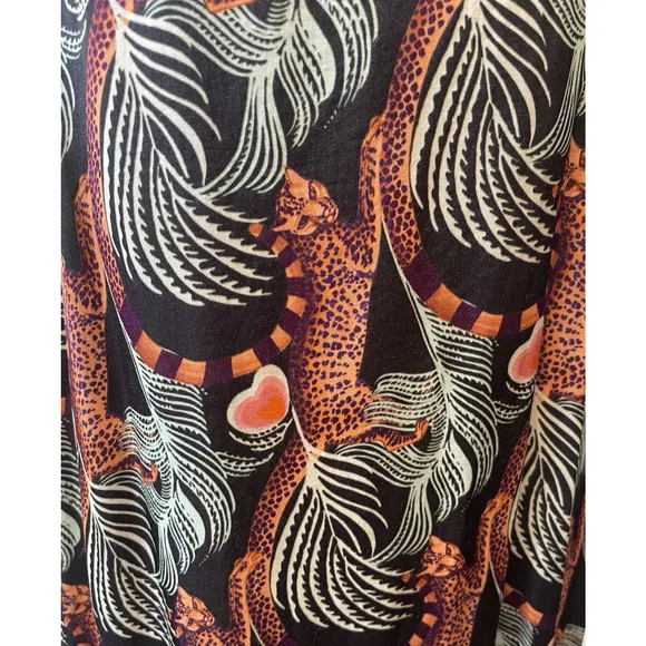 Temperley London x Anthropologie Maxi Slip Dress Size 8 Tropical Black Print