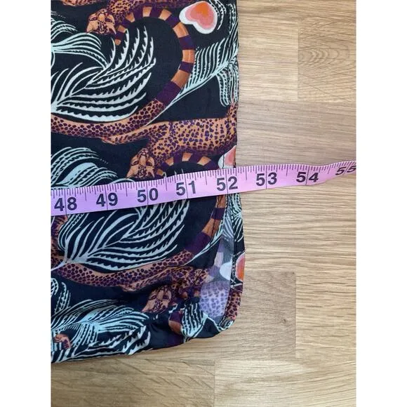Temperley London x Anthropologie Maxi Slip Dress Size 8 Tropical Black Print
