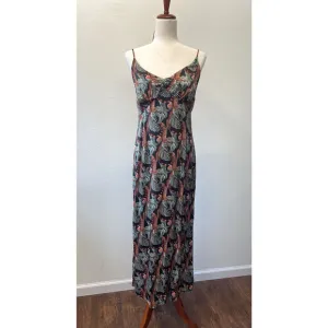 Temperley London x Anthropologie Maxi Slip Dress Size 8 Tropical Black Print
