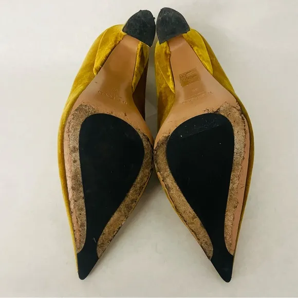 The Fold Firenze Marigold Velvet Heels