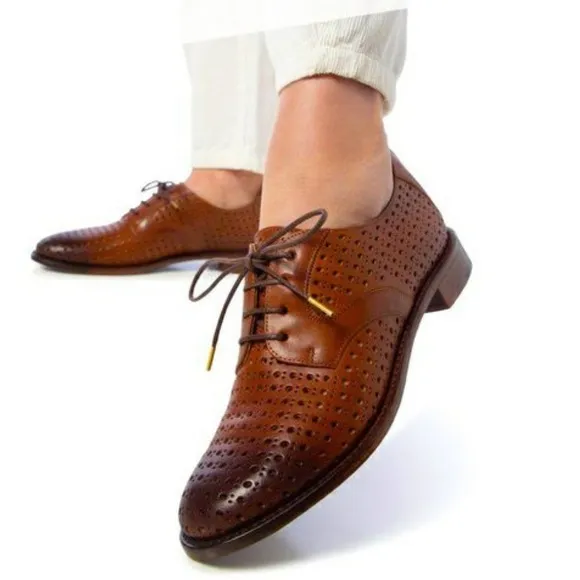 The Office of Angela Scott Oxfords Brown Leather 36.5 EUC