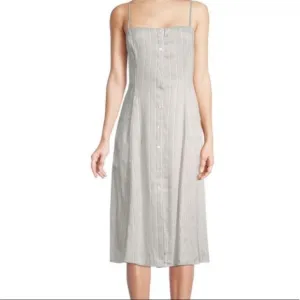 Theory Kayleigh Striped Linen Blend Dress sz 10