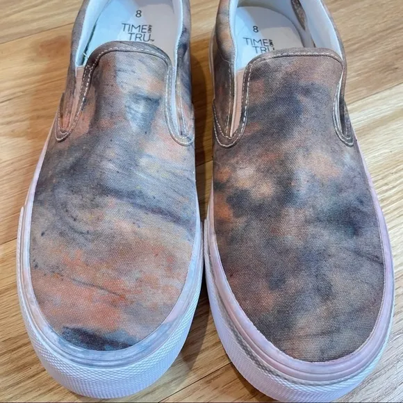 Tie dye slip on sneakers marble pattern ladies’ 8/youth 6