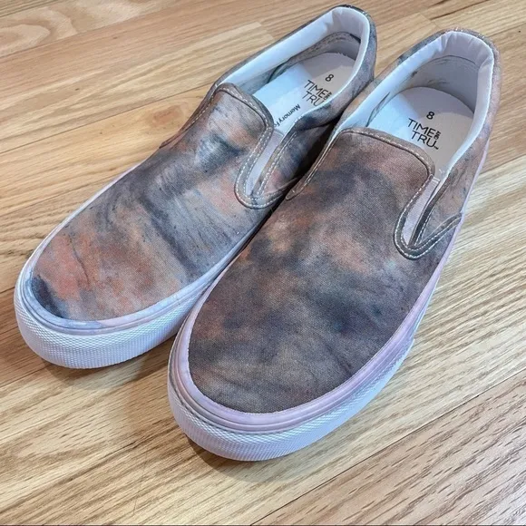 Tie dye slip on sneakers marble pattern ladies’ 8/youth 6
