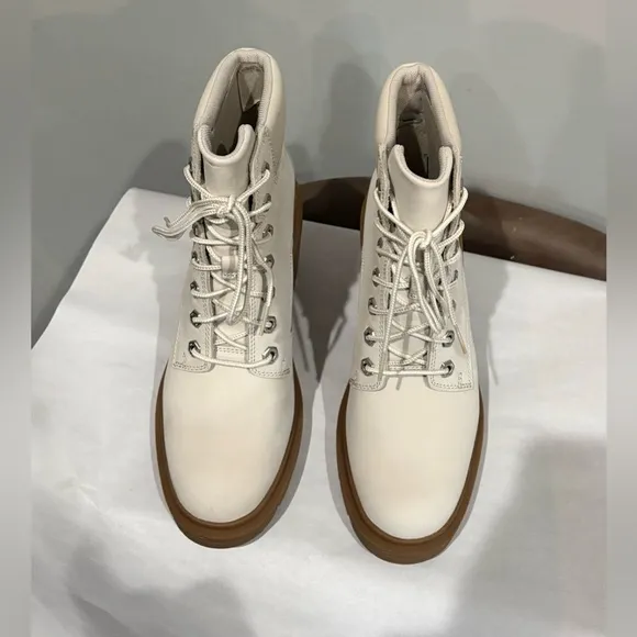 TIMBERLAND ALLINGTON HEIGHTS HIGH HEELED BOOTS IN NUBUCK WHITE