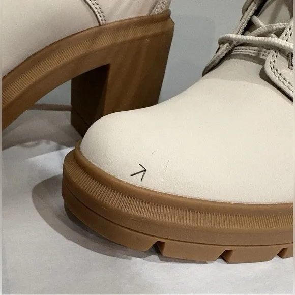 TIMBERLAND ALLINGTON HEIGHTS HIGH HEELED BOOTS IN NUBUCK WHITE